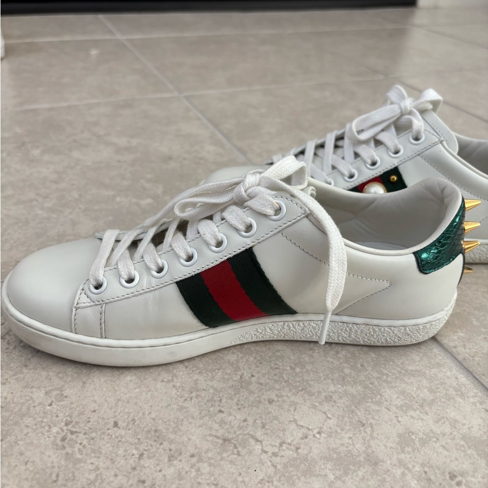 Gucci Wmns Ace Studded ‘White’ Sneakers - Picture 2 of 7